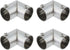 L Corner Pipe Fitting Connector Fit 3/4-inch OD Pipe 2-Way Stainless Steel