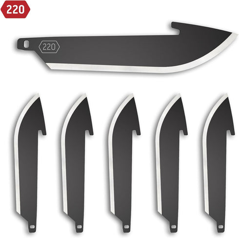 2.2" 6 Pack 2.2" Outdoor Edge RazorSafe Black Drop-Point | of EDC Drop Point Blades | Compatible Razor Blade Knives |