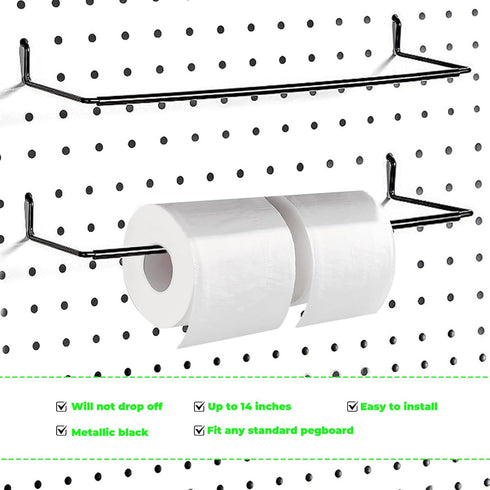AccEncyc 4 Pack Pegboard Towel Holder Pegboard Hooks for Paper Towels, Kitchen Towels, Stickers, Tapes Great Peg Board