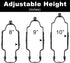 8 9 10 inch Adjustable Lamp Shade Harp Holder Kit for Table and Floor Lamps, Heavy Duty Lamp Shade Bracket with 3/8 Standard Saddle, E26 Light Base UNO Fitter Adapter and Lamp Finial, Black