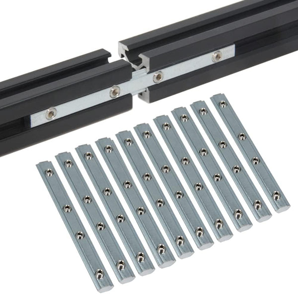 10PCS Straight Line Inside Connector Joint Bracket with M5 Screws, Length 3.9 Inch for 6mm T Slot Aluminum Extrusion