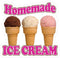 Sign Destination Die-Cut Sticker Multiple Sizes Homemade Ice Cream Retail Homemade Ice Cream Indoor