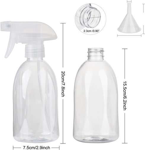 Empty Clear Plastic Spray Bottles 13.5oz/400ml Adjustable Nozzle Mist/Stream Water Spray Bottle Heavy Duty Spraying Bottles Plant Mister Spray Bottle for Cleaning Solutions, Plants, Hair