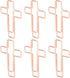 Fdit 100PCS Cross Paper Clips, Rose Gold Metal Clamps for Document Sorting & Organizing at Office, School