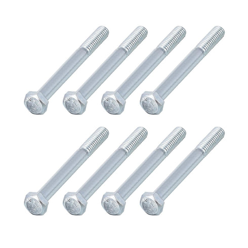 Hex Bolts (5/16-24x3") 8Pcs, Grade 2 Carbon Steel Zinc Plated Hex Head Screw for Furniture Repair