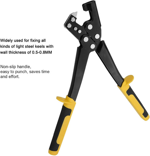 Generic Metal Stud Crimper, Revolving Punch Pliers, Drop Ceiling Grid Pliers, Light Steel Handle Stud Crimper, Sheet