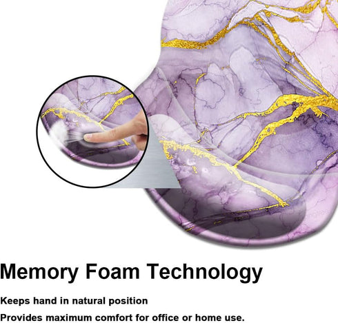 Mouse Pad with Wrist Support, Non-Slip Mousepad Wrist Rest for Office, Durable & Comfortable Ergonomic Support (Purple
