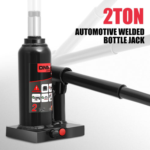 DNA MOTORING 2 tons / 4409.2 lbs Lifting Automotive Welded Hydraulic Bottle Jack for Repair Vehicle, Pickup, Truck, w/Manual Handle, Black, TOOLS-00348 by DNA MOTORING
