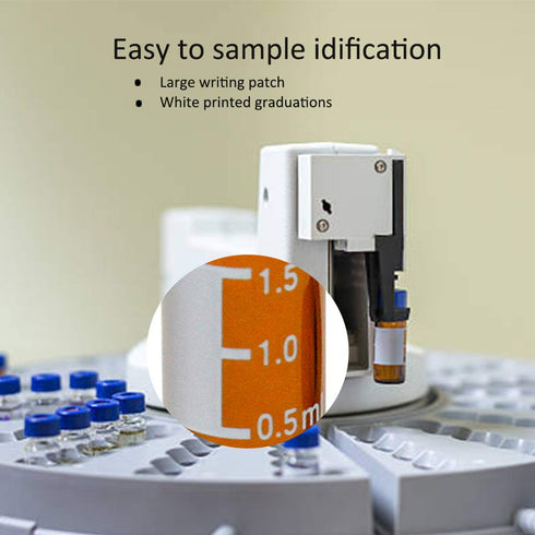 ALWSCI 2 ml 9 mm Amber HPLC Vial, Borosilicate Sample Vial with Graduation, 100 Pack with Blue Screw Cap