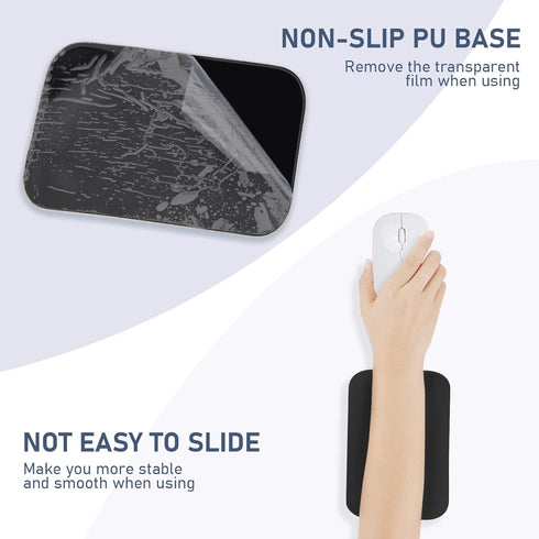 Leolee Elbow Elbow 1 Pack Rest Pads for Desk, Black Ergonomic Arm Rest Pads with Memory Foam & Non-Slip Base, Armrest