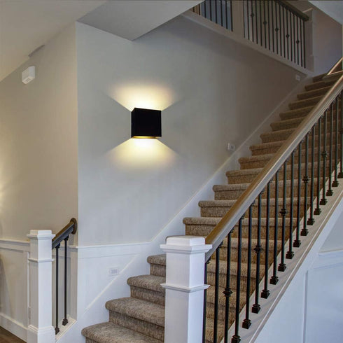 85-265V 6W dimmable) LED Modern Wall Sconce, AC Cube COB Wall Lamp Up and Down Wall Sconce for Corridor Stair Bedside