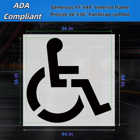 36x36 Handicap Parking Stencil for Painting, ADA Compliant, Reusable Silicone Handicap line Stencil kit for Parking lot