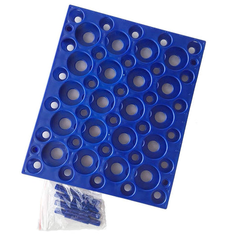 50-Well Blue Plastic Detachable Lab Test Tube Rack Holder for 10ml, 15ml, 50ml Centrifuge Tubes