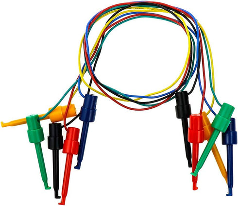 Testing Hook Clip Probe Test Leads, Electronics Silicone Test Leads, 50cm/19.7Inch Length, 5pcs