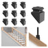Muzata 10 Pack Iron Baluster Shoes with Screws for 1/2" Square Staircase Baluster, Satin Black