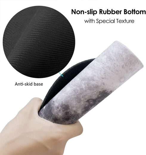 ProElife Round Mouse Pad Gaming Cute Moon Mousepad, 8.66-Inch Non-Slip Rubber Base for Home Office