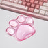 Hunfuthr Cat Paw Mouse Wrist Rest, Pink Gel Clear Mouse Wrist Support Pad, Cute Ergonomic Wrist Cushion for Mouse, Soft