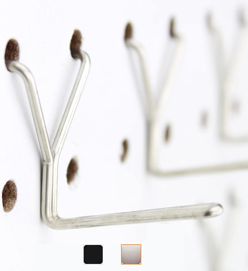 100-Pack Stainless Steel Pegboard Hooks 1" L - Fits Any Peg Board, Will Not Fall Out - Organize Tools, Garage, Crafts