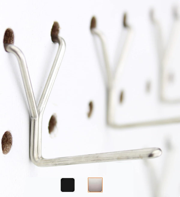 100-Pack Stainless Steel Pegboard Hooks 1" L - Fits Any Peg Board, Will Not Fall Out - Organize Tools, Garage, Crafts