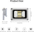 12V-24V 10W IP65 6500K 1000LM DC LED Flood Lights Outdoor, Waterproof Security Lights Fixture, Hardwired Wall Lamp