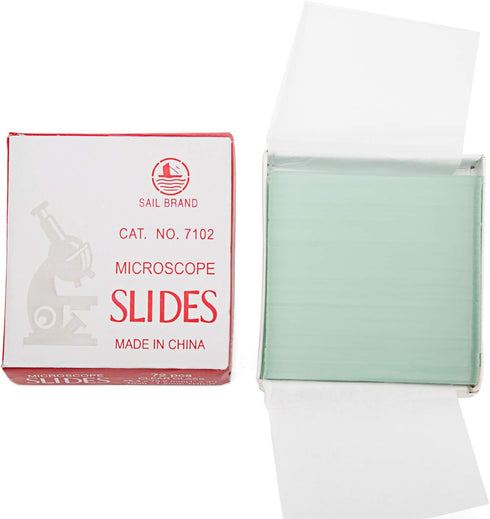 Swift Microscope Slides Kit with 72 Pre-Cleaned Blank Slides and 100 Glass Coverslips, Ground Edges