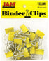 JAM PAPER Small Colorful Binder Clips, 3/4 Inch (19 mm), Yellow, 25/Pack