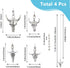 DICOSMETIC 4Pcs Fan Pull Chain 4 Styles Ceiling Pull Chain Extension Cattle Head Fan Pull Chain Stainless Steel Ball Chain Chain Extender Fan Accessories for Light Lamp Home Decor