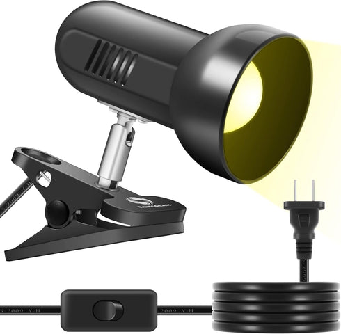 RONG&LAN LED Metal Clip On Light, 360 Adjustable Clamp Reading Light for Desk, Eye-Friendly Book Night Light for Dorm