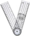 Clear Plastic Goniometer Angle Measuring Tool, 7'' Folding Ruler for Woodworking and Office Use