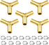 Joywayus 5Pcs 3/8" ID Hose Barb Shaped Y 3 Way Union Fitting, Brass Water/Fuel/Air Intersection/Split