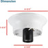 Aspen Creative 22102-03-1, 3-5/8" 4-3/4" 1-3/4" Flush Mount Ceiling Fixture Shade Holder Kit in Matte White Finish