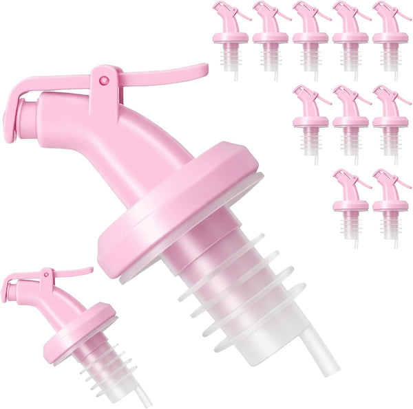 Mysora 12 Pack Liquor Pour Spout Pink Bottle Pourers for 19-20 mm Bottle