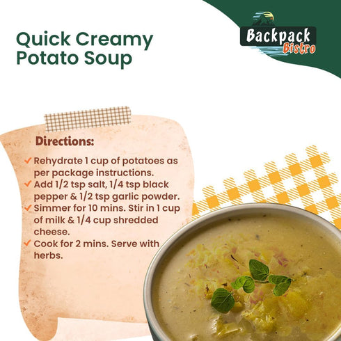 Backpack 16 oz (454 Backpacking Bistro Dehydrated Diced Potatoes g) | Emergency Food, Daily & Meals | Dehydrated