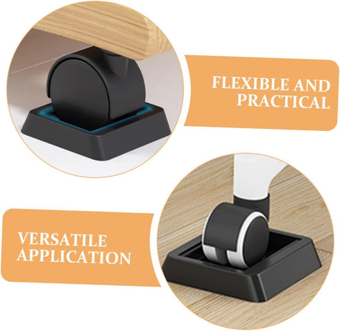 6pcs Cabilock TPU Chair Wheel Stoppers for Office Home Use Flexible Slip Furniture Pads Wheel Slot Fixation for Rolling
