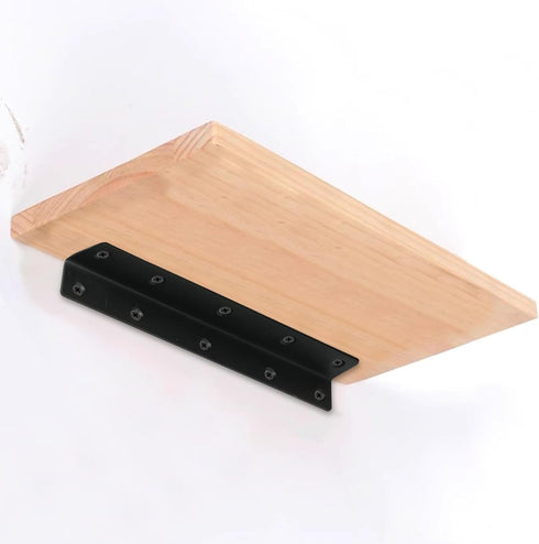 4 Pack 8" Wood,200mm L Bracket, Heavy Duty Corner Brace, Metal Shelf Bracket Angle Bracket for Shelves, Black Metal