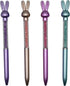 Maydahui 24PCS Retractable Rabbit Ballpoint Pen - Colorful Crystal Quicksand Pen, Cute Animal Gem Pen