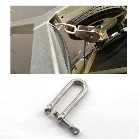 M12 Long D Ring Shackle, 304 Stainless Steel Anchor Shackle with Screw Pin for Material Handling (Pack of 2)