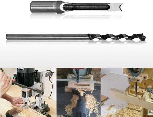 SaferCCTV 1/2 Inch Square Hole Drill Bit, Woodworking Mortiser Drill Bit, Hollow Chisel Mortise Drill Tool