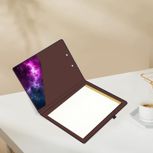 Hongri Clipboard Folio with Refillable Lined Notepad and Interior Storage Pocket for Classroom and Office Use