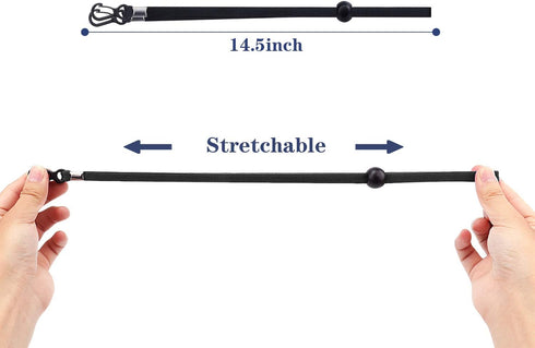 SHINKODA Adjustable Extra Long Mask Lanyard Neck Strap Hanger/Holder, Elastic Rope with Double Clips & Snap Button,
