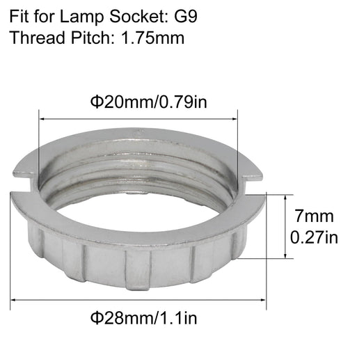 LUORNG 10PCS G9 M20 3/4 Inch Light Socket Fixed Rings Shade Holder Adapter Table Floor Lamp Diameter Zinc Alloy