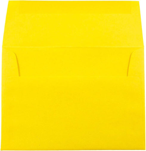 JAM PAPER A7 Colored Invitation Envelopes - 5 1/4 x 7 1/4 - Yellow Recycled (100/Pack)