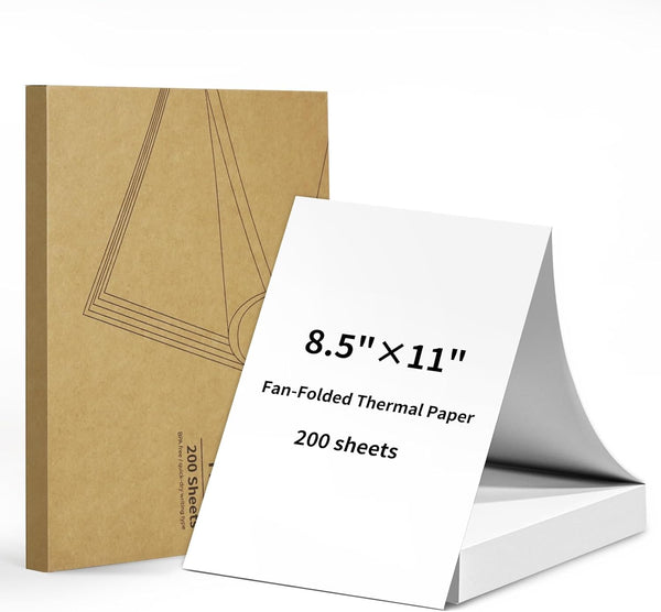 Gloryang Thermal Printer Paper 8.5 x 11 Inch US Letter Size, Quick-Dry