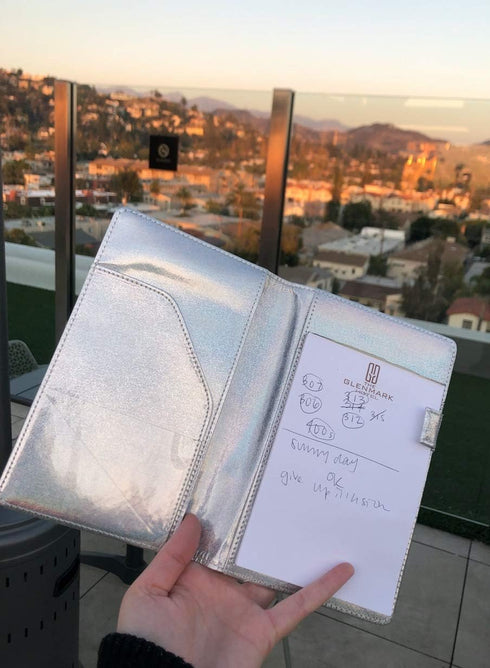 Holographic Glitter Silver Server Book for Waitress, Cute Bling Organizer Fit for Waitress Apron