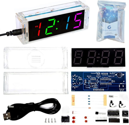 Gikfun Colorful Digital LED Electronic Alarm Clock, DIY Kits Soldering Practice Learning Project EK1973