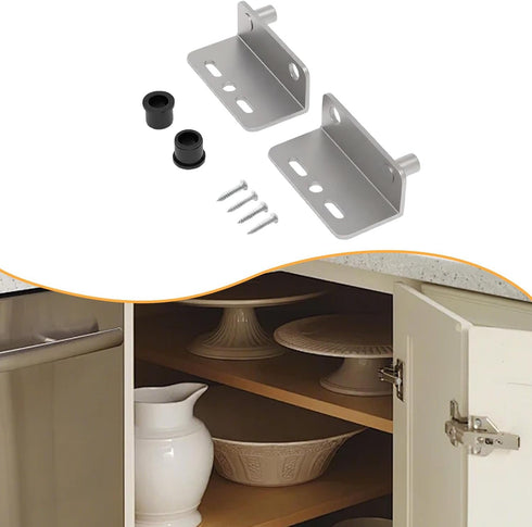 Generic 2 Pieces Shelf Corner Bracket Heavy Duty L Bracket Metal Corner Brace Stainless Steel Angle Bracket with Pre