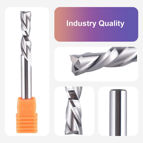 1/4 inch 1/4 inch SpeTool Spiral Router Bits Down Cut Cutting Diameter, Shank Solid Carbide CNC Bits End Mill for Wood
