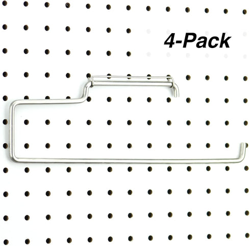 4-Pack RightArrange Pegboard Paper Towel Holder, - Stainless Steel - Hooks to Any Peg Board - Pegboard Organization