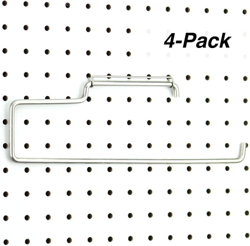 4-Pack RightArrange Pegboard Paper Towel Holder, - Stainless Steel - Hooks to Any Peg Board - Pegboard Organization