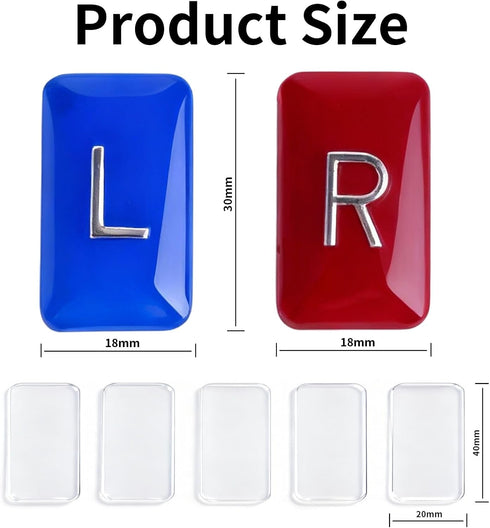 Lontcs 5-Piece X-Ray Markers - Clear Epoxy Resin with Lead L & R Letters - No Initials - Small Rectangle - Reusable